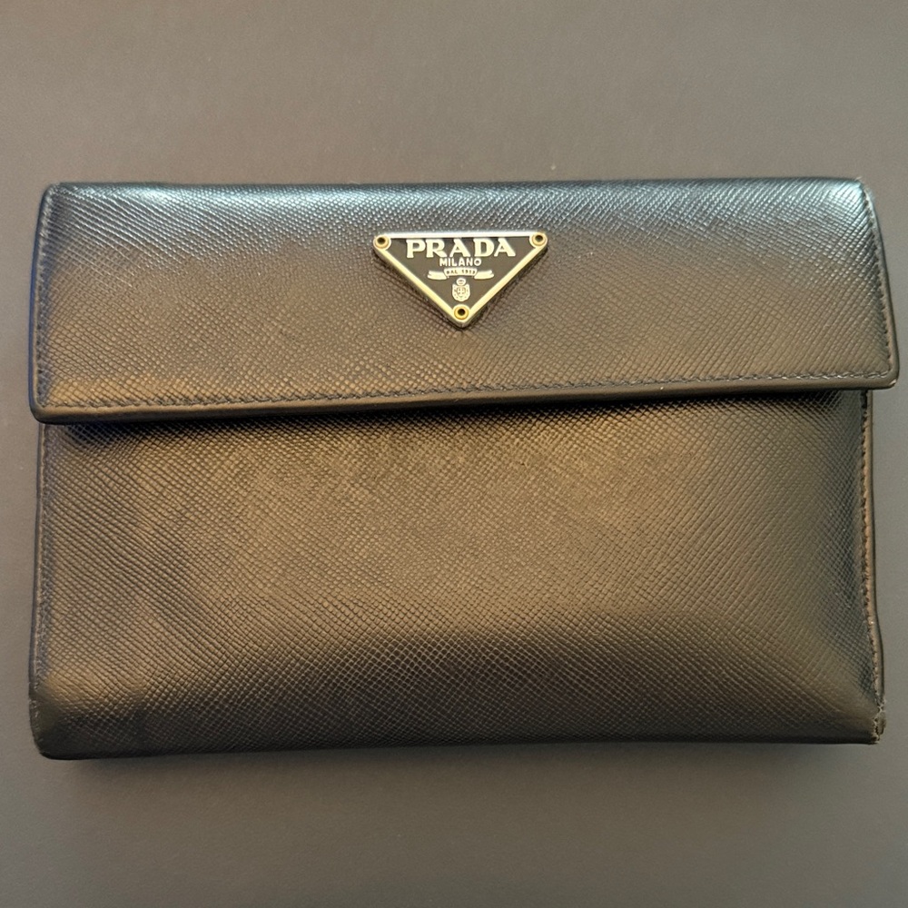 Prada Black Saffiano Leather Pouch